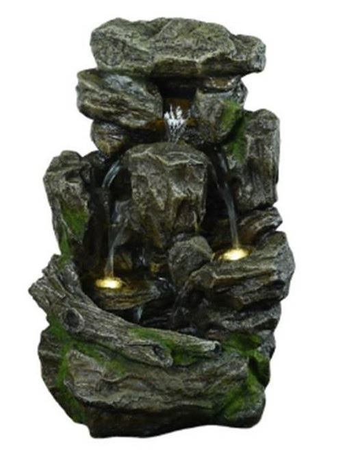 מפל מים לגינה דמוי אבנים משולב מפל מים לגינה דמוי אבנים משולב